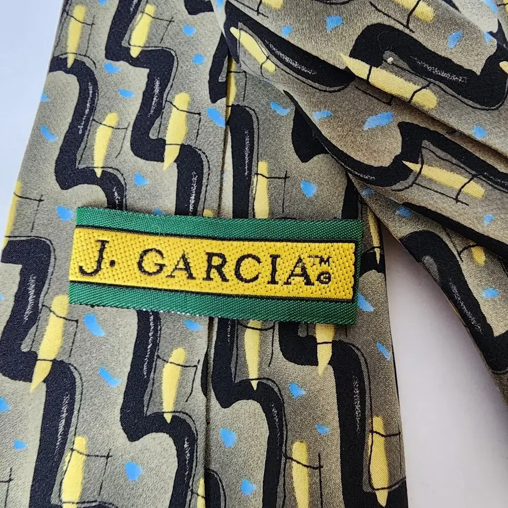 J Garcia Tie Mens Necktie 100% Silk 1996 Collection Seventeen New York At Night